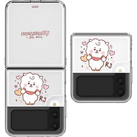 [S2B] BT21 Baby Sketch Galaxy Z Flip4 Transparent Slim Case - Wireless Charging, Hard Case, Strap Case, Transparent Case-Made in Korea